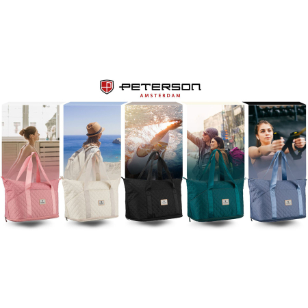 Geantă de antrenament din poliester roz, cu mânere confortabile - Peterson PTR-PTN PIK-02-8595 PINK [19]