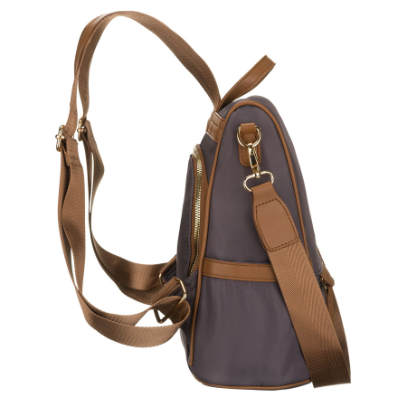 Rucsac gri de damă din nailon și piele ecologică cu curea detașabilă, compartiment unic - Peterson PTR-PTN JN-12-0238 GRAY [6]