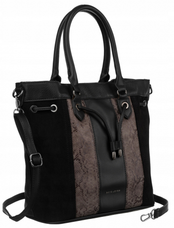  Torebki - Geanta de dama din piele ecologica cu motiv piele de sarpe - David Jones PTR-6885-5 BL