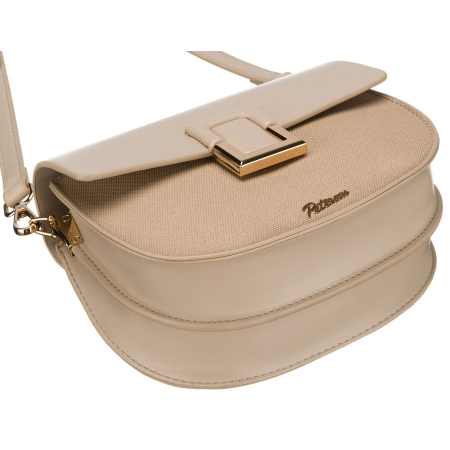 Geantă de damă bej în formă de potcoavă, cu închidere cu clip magnetic - Peterson PTR-PTN PIWONIA BEIGE [8]