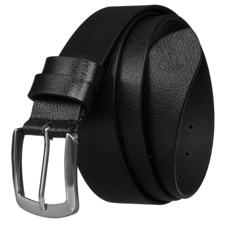  Belts - Curea bărbătească din piele neagră cu cataramă clasică - Peterson PTR-PTN LTP-TWT-85 BL