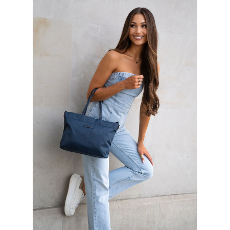Geantă shopper bleumarin pentru femei cu închidere magnetică - Peterson PTR-PTN JN-10-0108 NAVY [1]
