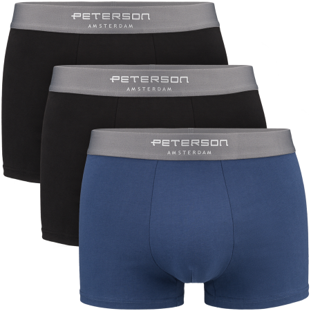 Boxer bărbătesc XL din bumbac, set de 3 perechi, negru - bleumarin - Peterson PTR-PTN MY-3-B01XL-BL-NV [1]