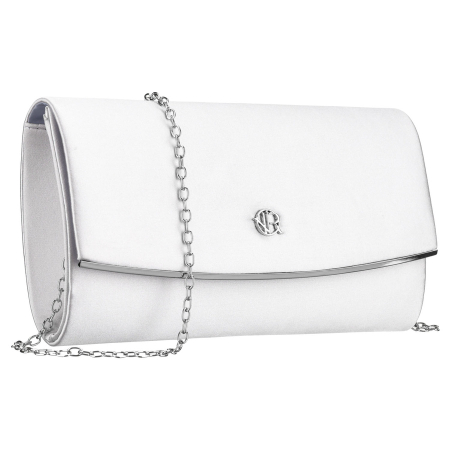 Apparel & Accessories  - Geantă tip clutch de damă, realizată în culoarea argintie, suspendată pe un lanț de argint - Rovicky PTR-R-XS028-3-0689 SILVE