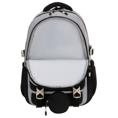 Rucsac școlar gri și negru din poliester cu husă suplimentară - Peterson PTR-PTN 8610-1334 GRAY [7]