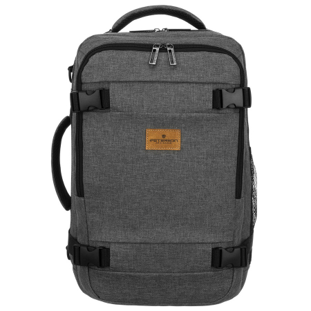  Backpacks - Rucsac de călătorie gri din poliester cu curea detașabilă - Peterson PTR-PTN SIKORKA-6484 GRA
