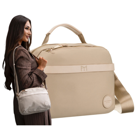 Geantă de damă bej din nylon, cu un singur compartiment, închidere cu fermoar - Peterson PTR-PTN JN-13-0245 BEIGE [1]
