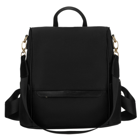 Rucsac negru de damă din nailon și piele ecologică cu bretele reglabile - Peterson PTR-PTN JN-12-0191 BLACK [3]