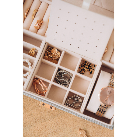 Cutie de bijuterii din argint cu spațiu dedicat pentru ceas, încuiabilă cu cheie și zăvor - Peterson PTR-PTN SZK-13-6001 BL-S [9]