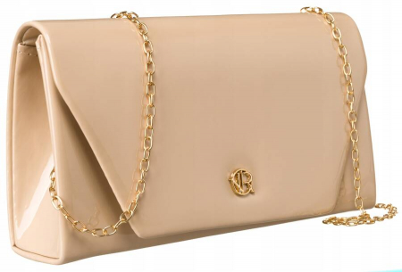 Genti Dama - Geantă clutch de damă elegantă cu lant - Rovicky PTR-R-XS006-7271 NUDE