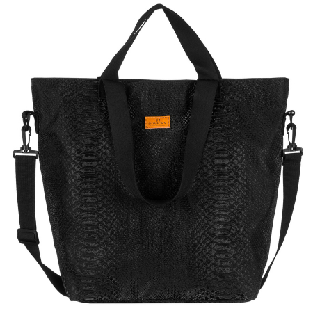 Geantă mare de damă, din poliester negru cu model animal - Rovicky PTR-R-TZ15605-2479 BLACK [1]