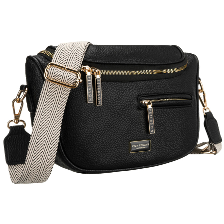 Geantă elegantă de damă din piele ecologică de culoare neagră - Peterson PTR-PTN MIS-04-3612 BLAC [1]