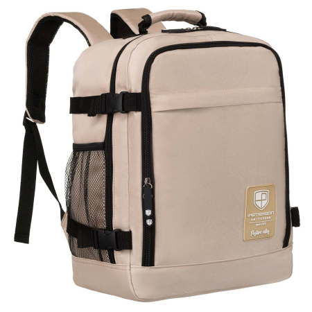 Rucsacuri Dama - Rucsac de cabină din poliester, bej, rezistent la apă, cu suport pentru valiză - Peterson PTR-PTN APP-6660 BEIGE