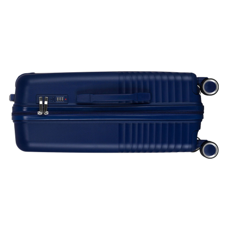 Valiză de călătorie medie bleumarin cu mâner telescopic și roți pivotante - Peterson PTR-PTN PP-09-W-M-1617 N [7]