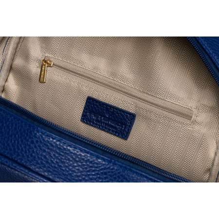 Rucsac de damă matlasat, la modă, bleumarin, decorat cu nituri aurii, piele ecologică Peterson PTR-PTN SPY-1-F19 NAVY [6]