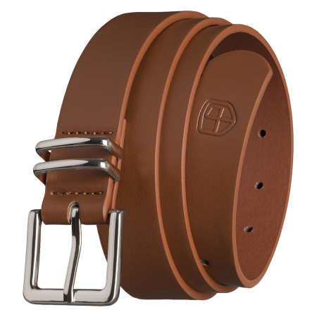  Belts - Curea universală pentru femei din piele ecologică maro cu cataramă argintie - Peterson PTR-PTN STU-14S1