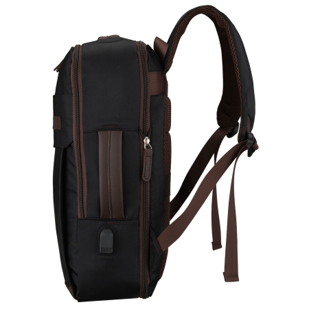 Rucsac de călătorie negru din poliester cu buzunar pentru laptop - Peterson [5]