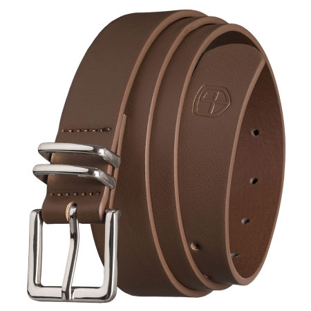  Belts - Curea universală, îngustă, pentru femei, din piele ecologică kaki, cu cataramă argintie - Peterson PTR-PTN STU-16S1