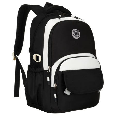 Rucsacuri Dama - Rucsac școlar pentru copii din poliester, negru, cu compartiment pentru laptop, rezistent la umezeală - Peterson PTR-PTN 8592-1365 BLACK