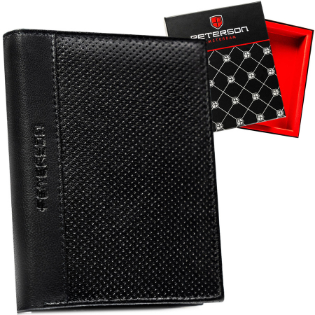Portofele Barbati - Portofel din piele naturala pentru barbati Peterson PTR-PTN N4-DOT-9554 BL