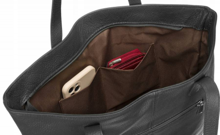 Geantă shopper mare de damă cu franjuri din piele naturala - Rovicky PTR-TWR-164 SZA [5]