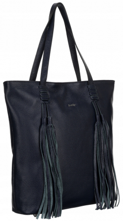 Genti Piele Naturala - Geantă shopper mare de damă cu franjuri din piele naturala - Rovicky PTR-TWR-164 GRAN