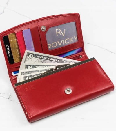 Duży, poziomy skórzany portfel damski z systemem RFID — Cavaldi [2]