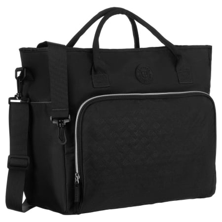 Genti de voiaj - Geantă de călătorie neagră, practică, din poliester, cu suport pentru valiză - Peterson PTR-PTN 24462-3902 BLACK