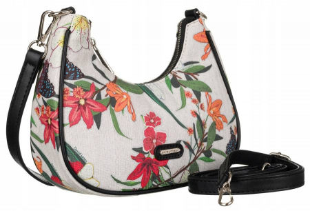  Torebki - Geantă de damă din piele ecologică cu flori - David Jones PTR-6940-2