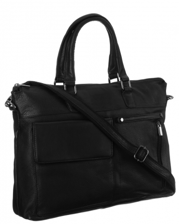 Import - Geanta de laptop dreptunghiulara din piele naturala cu curea reglabila PTR-LAP-15601-NDM-NL