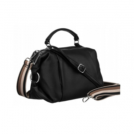 Oferte Speciale - Geanta messenger dama din piele ecologica cu bretele detasabile - Flora&Co PTR-H3605 NOIR