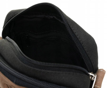 Geanta pentru barbati de umar din piele naturala + tesatura Always Wild PTR-588-MHC [3]