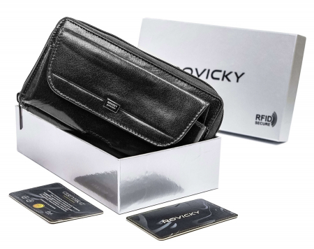  Saszetki na pieniądze - Husă de curea din piele cu file de card - Rovicky PTR-CPR-043-BAR-6767