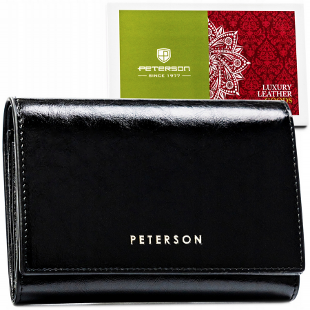 Portofele Dama - Portofel dama din piele naturala Peterson PTR-PTN PL-445-1537 BL