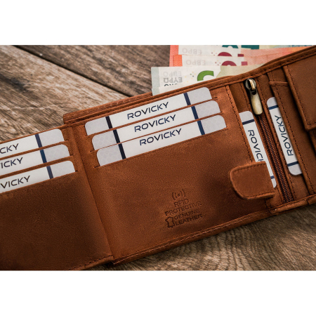 Portofel barbati din piele naturala Always Wild N992-CHM-DEER-BL COG [10]