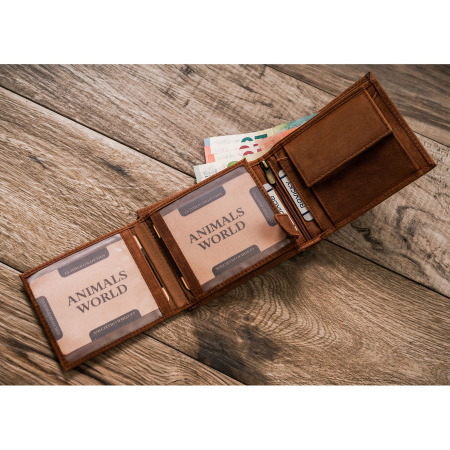 Portofel barbati din piele naturala Always Wild N992-CHM-DEER-BL COG [8]