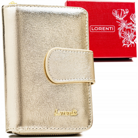 Portofele Dama - Portofel dama din piele naturala Lorenti PTR-76115-BLA-4676 GOLD