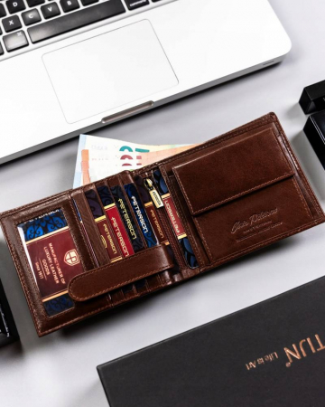 Portofel barbati din piele naturala Peterson PTN 22305-VT BRO [6]