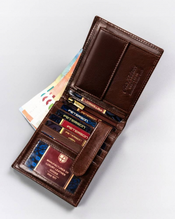 Portofel barbati din piele naturala Peterson PTN 22305-VT BRO [4]