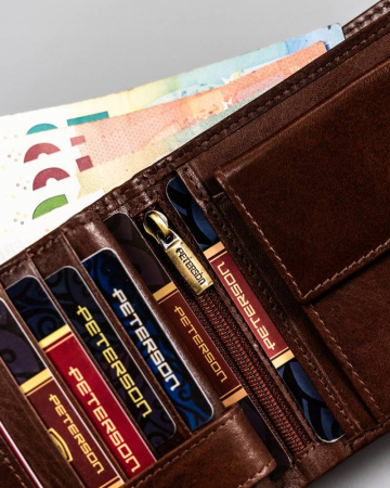Portofel barbati din piele naturala Peterson PTN 22305-VT BRO [7]