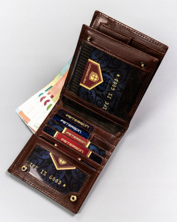 Portofel barbati din piele naturala Peterson PTN 22305-VT BRO [5]