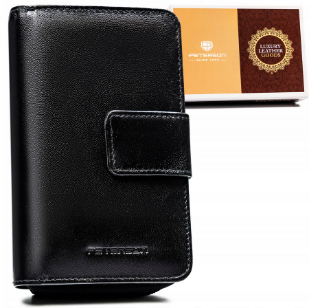 Portofele Dama - Portofel dama din piele naturala Peterson PTR-PTN RD-48-GCL-2404 B