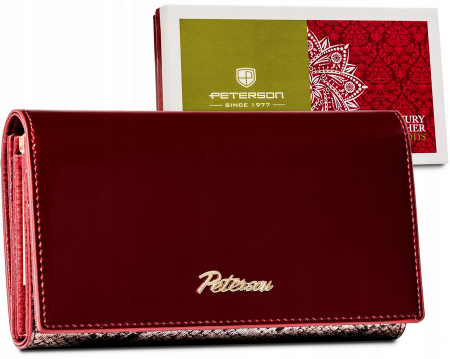 Portofele Dama - Portofel dama din piele naturala Peterson PTR-PTN BS-466 SN/RE