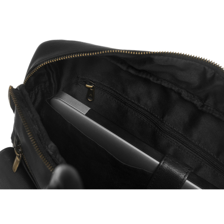 Geantă de laptop pentru bărbați, din piele naturală, de culoare neagră - Peterson PTR-PTN LAP-15601-NDM [16]