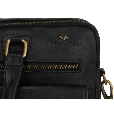 Geantă de laptop pentru bărbați, din piele naturală, de culoare neagră - Peterson PTR-PTN LAP-15601-NDM [9]