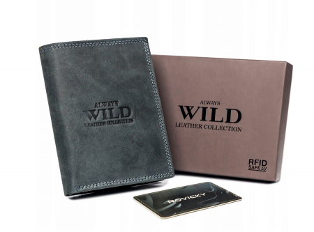 Import - Męski portfel skórzany z zewnętrzną kieszonką do płatności — Always Wild