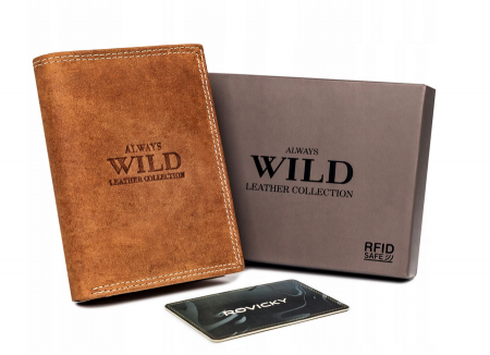 Portofele Barbati - Portofel barbati din piele naturala Always Wild PTR-N4-P-CHM-1003 COG