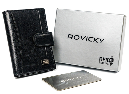 Portofele Barbati - Portcard din piele naturala Rovicky CPR-032-BAR-0391