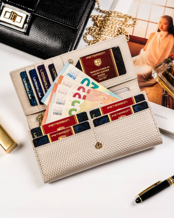 Portofel dama din piele naturala Peterson PTR-PTN 421028-SBR-7310 [5]