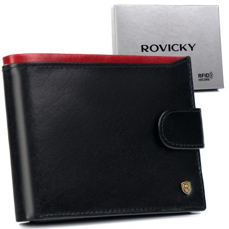  Wallets & Money Clips - Portfel Męski N992L-RVT Black+Red